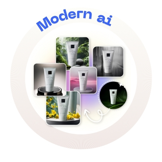 Different people using an AI product photography workflow